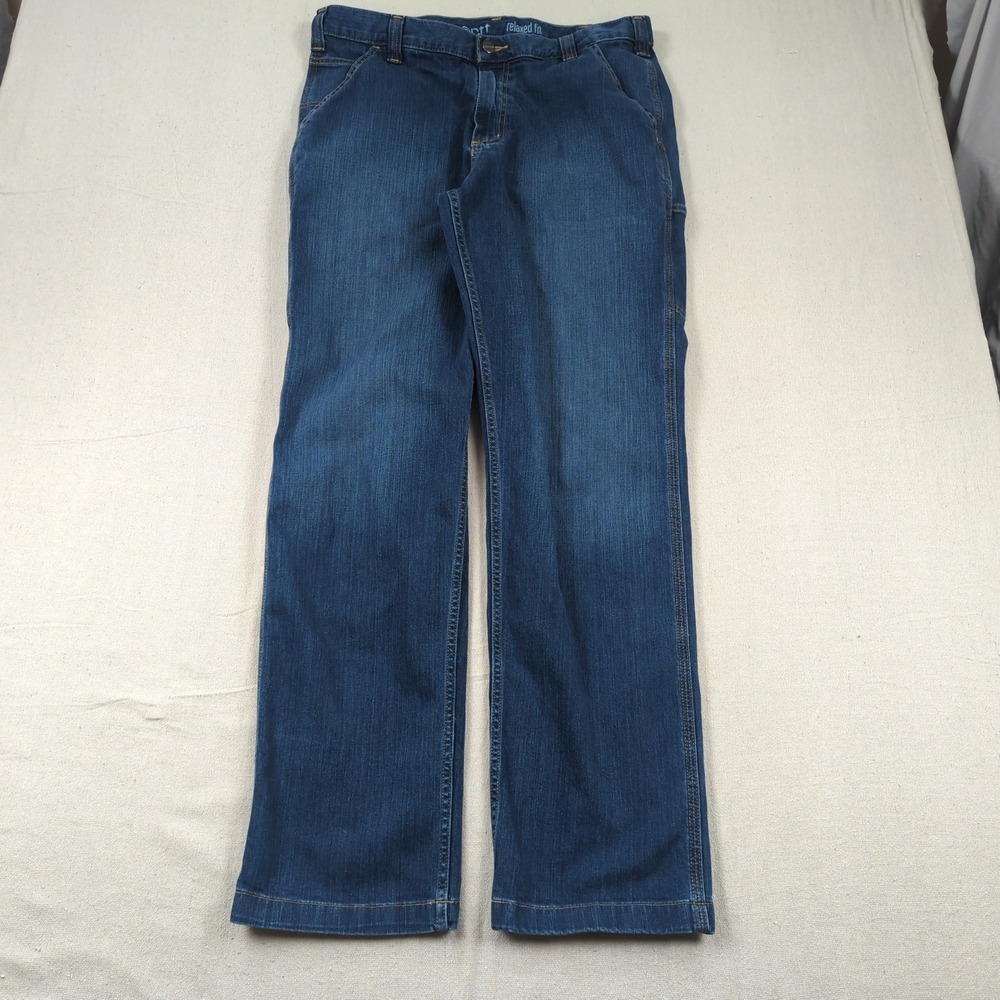 Carhartt Jeans‎ Mens 36x34 Blue Relaxed Fit Utility Workwear Faded